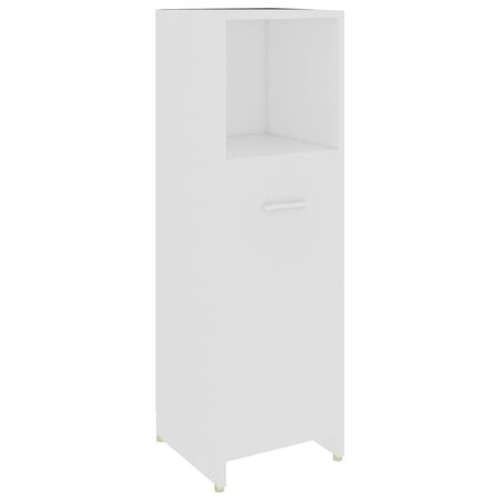  Set mobilier de baie, 4 piese, alb, lemn prelucrat