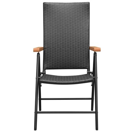  Set de masă pentru grădină, 5 piese, negru și maro