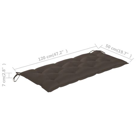  Bancă de grădină cu pernă, 120 cm, lemn masiv de acacia