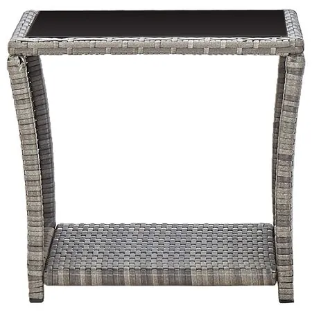  Set mobilier de grădină cu perne, 3 piese, gri, poliratan