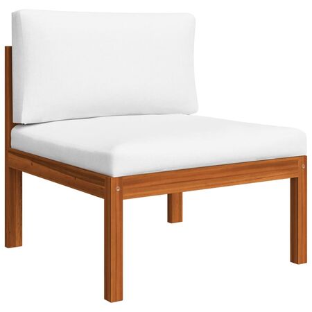  Set mobilier grădină cu perne. crem, 6 piese, lemn masiv acacia