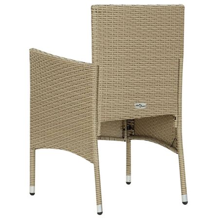 Set mobilier de grădină, 5 piese, bej, poliratan și sticlă 