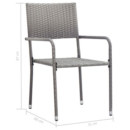  Set mobilier de grădină, gri, 3 piese, antracit, poli ratan