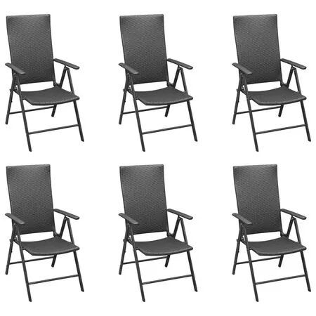  Set mobilier de grădină, 7 piese, negru