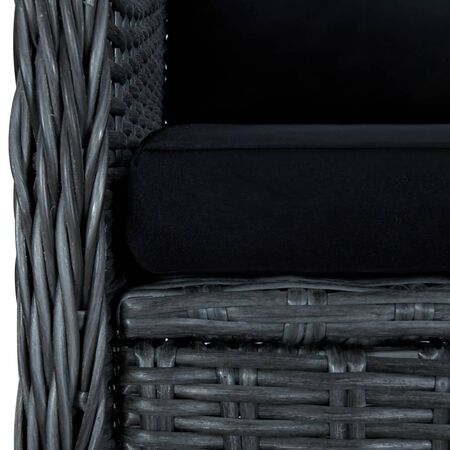  Set mobilier exterior cu perne, 7 piese, gri închis, poliratan