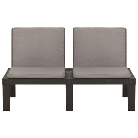  Set mobilier de grădină cu perne, 4 piese, gri, plastic