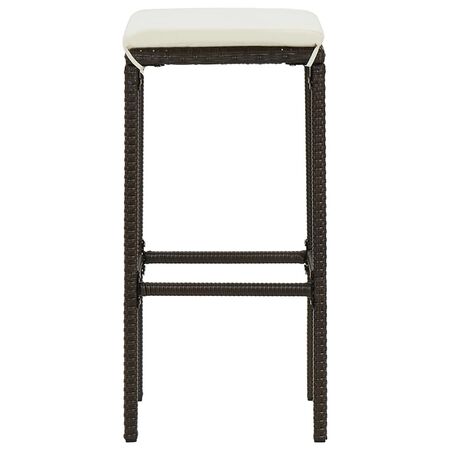 Set mobilier bar de grădină cu perne, 3 piese, maro
