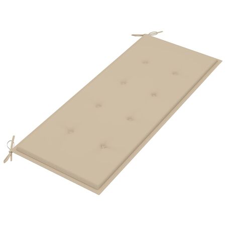  Bancă de grădină stivuibilă cu pernă, 128,5 cm, lemn masiv tec