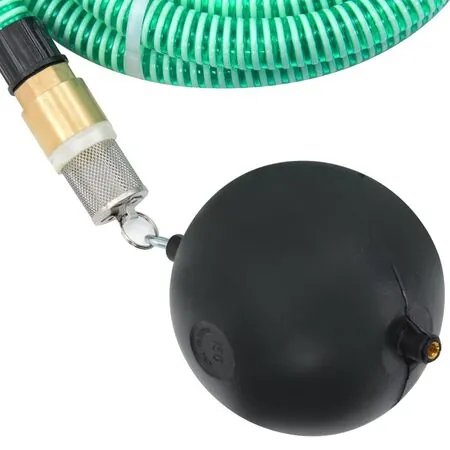  Furtun de aspirație cu racorduri din alamă, verde 1,1" 5 m, PVC