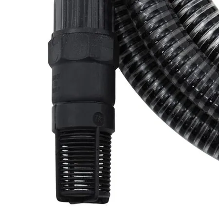  Furtun de aspirație cu racorduri din PVC, negru 1" 4 m, PVC