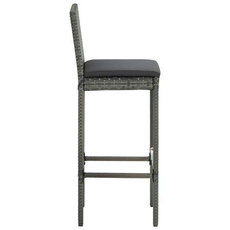  Set mobilier bar de grădină cu perne, 7 piese, gri