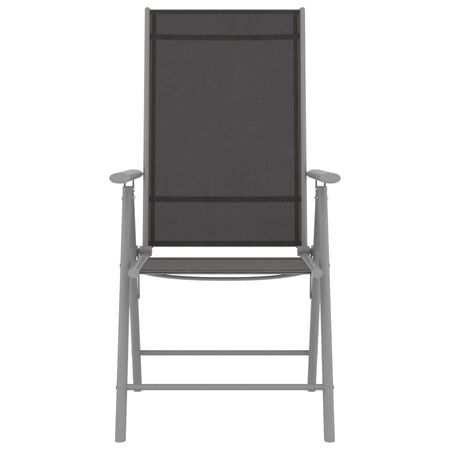  Set mobilier grădină, 5 piese, argintiu, aluminiu și textilenă