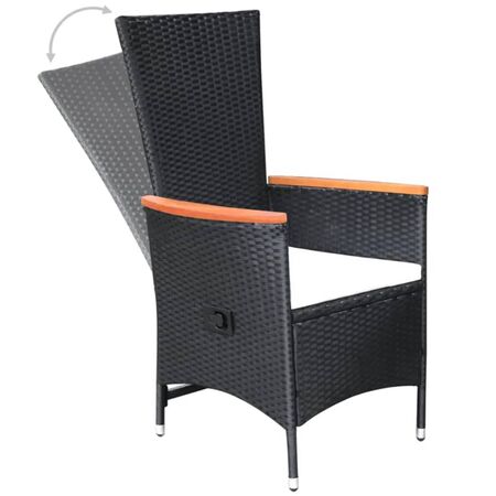  Set de masă pentru grădină, 5 piese, negru