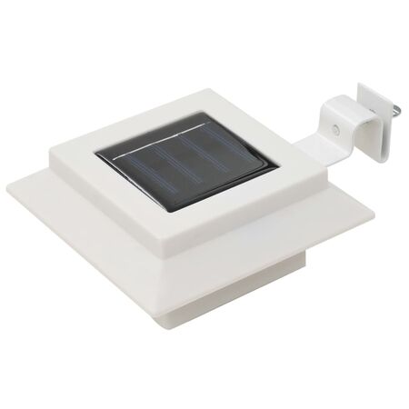  Lămpi solare de exterior cu LED, 6 buc, alb, 12 cm, pătrat