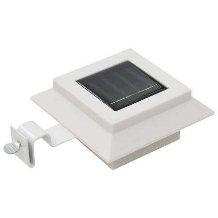  Lămpi solare de exterior cu LED, 6 buc, alb, 12 cm, pătrat