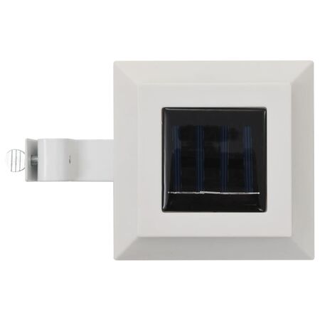  Lămpi solare de exterior cu LED, 6 buc, alb, 12 cm, pătrat