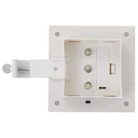  Lămpi solare de exterior cu LED, 6 buc, alb, 12 cm, pătrat