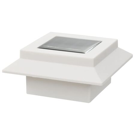  Lămpi solare de exterior cu LED, 6 buc, alb, 12 cm, pătrat