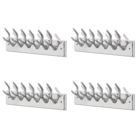 Cuiere de haine, 4 buc., argintiu, aluminiu