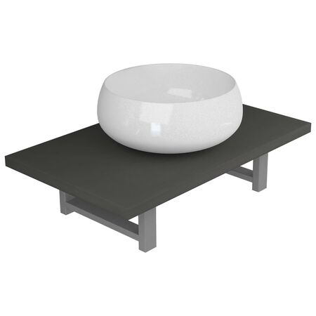  Set mobilier de baie, 2 piese, gri, ceramică