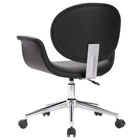  Scaun pivotant de birou, negru, piele ecologică