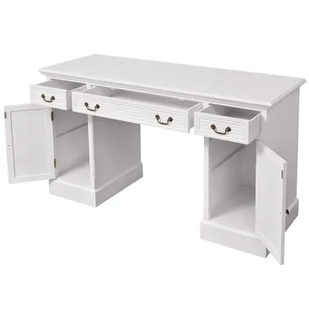  Birou dublu cu piedestal, 140 x 48 x 80 cm, alb
