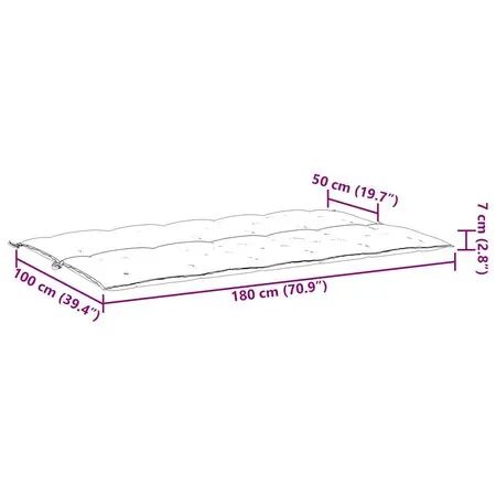  Pernă bancă de grădină, taupe, 180x(50+50)x7cm, material oxford