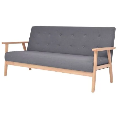  Set de canapele, 2 piese, material textil, gri închis