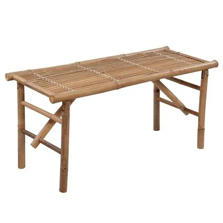 Bancă de grădină pliabilă cu pernă, 118 cm, bambus