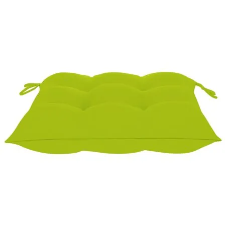  Scaune de grădină cu perne verde aprins, 4 buc., lemn masiv tec