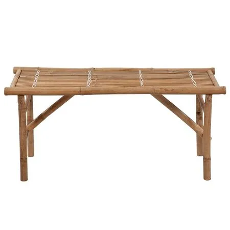  Bancă de grădină pliabilă cu pernă, 118 cm, bambus