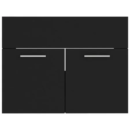  Set mobilier de baie, negru, lemn prelucrat