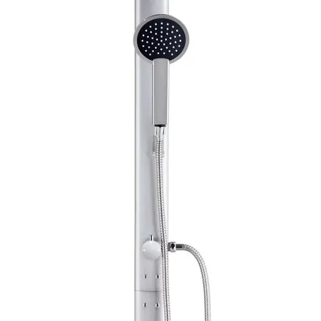  Duș de grădină cu bază gri, 220 cm, aluminiu
