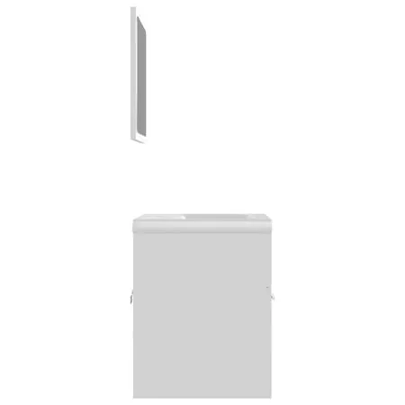 Set mobilier de baie, alb, lemn prelucrat