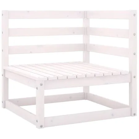  Set mobilier de grădină, 8 piese, alb, lemn masiv de pin