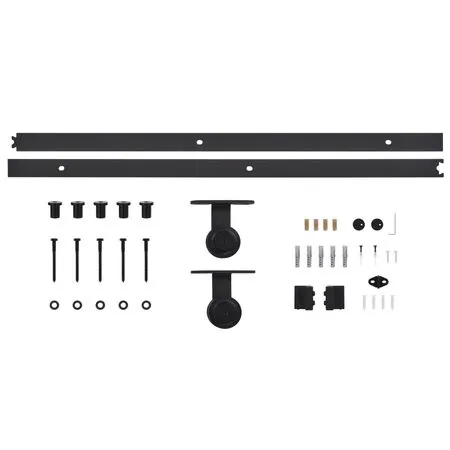  Ușă glisantă cu set feronerie, 90x205 cm, sticlă ESG/aluminiu