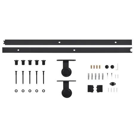  Ușă glisantă cu set feronerie, 90x205 cm, sticlă ESG/aluminiu