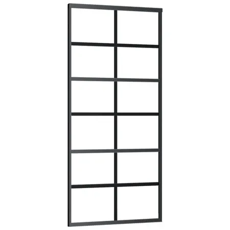  Ușă glisantă cu set feronerie, 90x205 cm, sticlă ESG/aluminiu