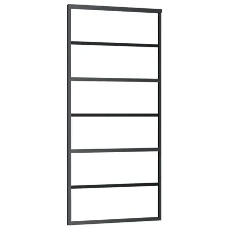  Ușă glisantă cu set feronerie, 90x205 cm, sticlă ESG/aluminiu
