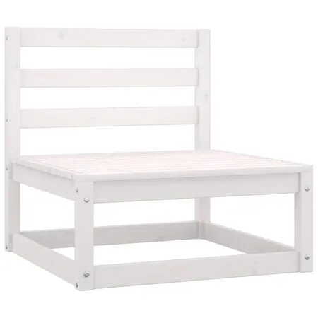  Set mobilier de grădină, 8 piese, alb, lemn masiv de pin