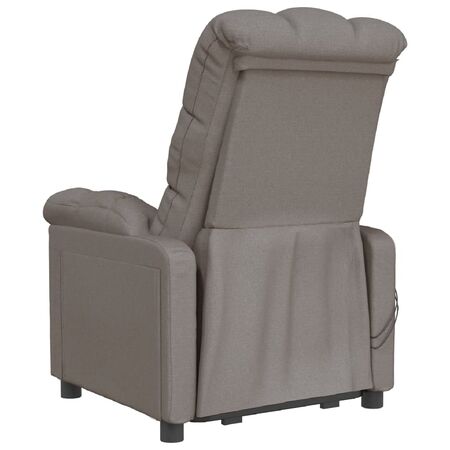  Fotoliu de masaj electric rabatabil, gri taupe, textil