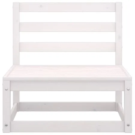  Set mobilier de grădină, 8 piese, alb, lemn masiv de pin