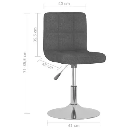  Scaune de bucătărie pivotante, 4 buc., negru, material textil