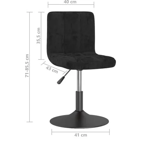  Scaune de sufragerie pivotante 6 buc, negru, catifea