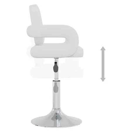  Scaune de bucătărie pivotante, 6 buc., alb, piele ecologică