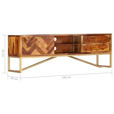  Comodă TV, 140x30x45 cm, lemn masiv de acacia