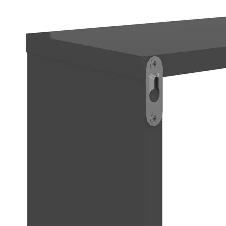  Rafturi de perete 2 buc. gri lucios 50x15x50 cm lemn prelucrat