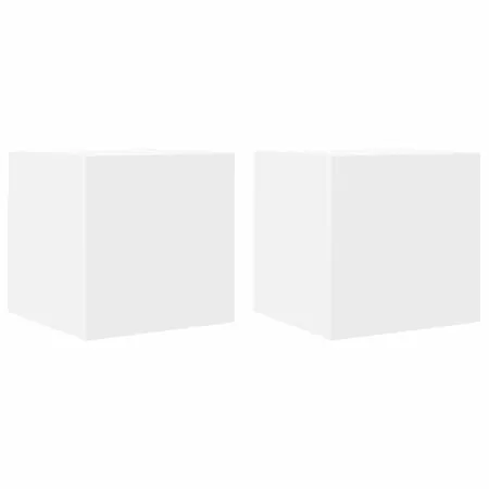  Dulapuri TV montate pe perete, 2 buc., alb, 30,5x30x30 cm
