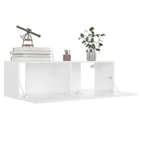  Comodă TV, alb, 100 x 30 x 30 cm, lemn prelucrat