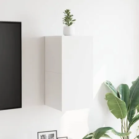  Dulapuri TV montate pe perete, 2 buc., alb, 30,5x30x30 cm